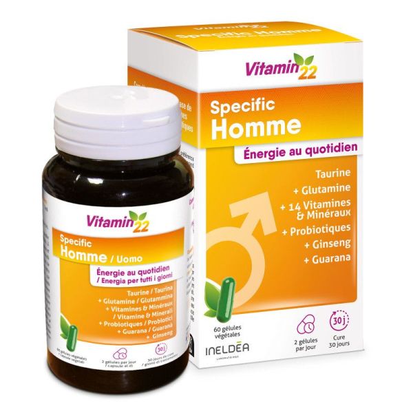 Vitamin'22 Specific Homme Energie au quotidien 60 gélules végétales
