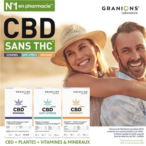 Granions CBD articulations et muscles 30 comprimés