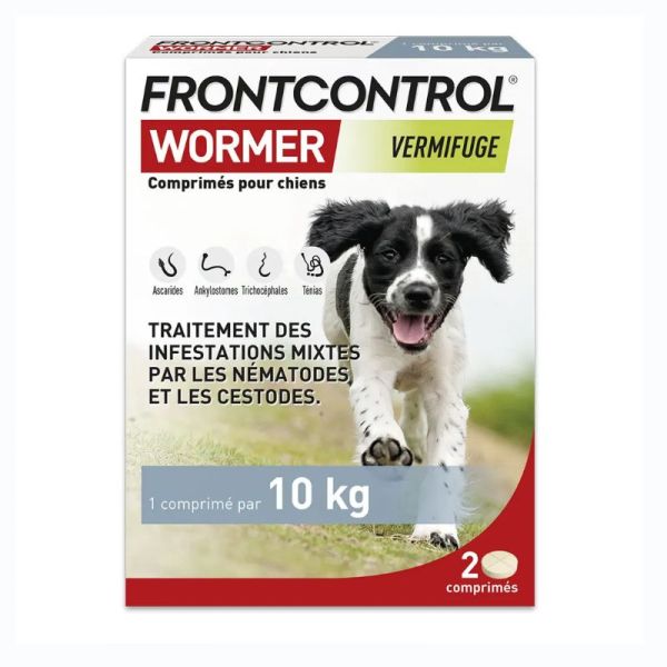 Frontline Frontcontrol Wormer vermifuge pour chien 1 comprimé par 10kg x2
