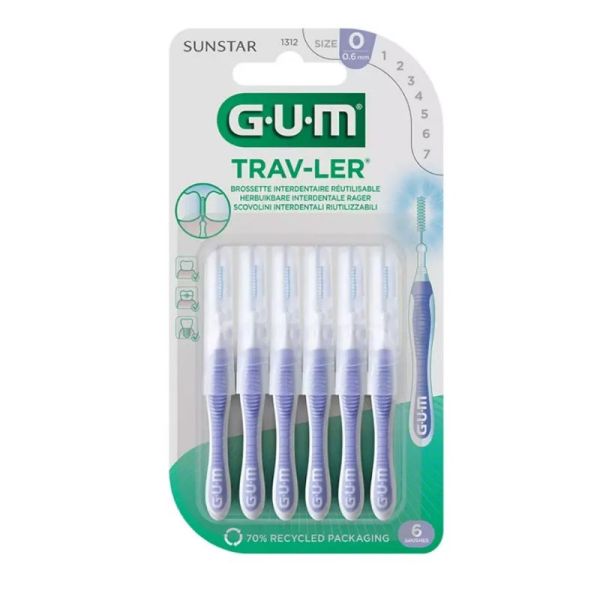 Gum Trav-ler Brossettes Interdentaires 0.6mm x6