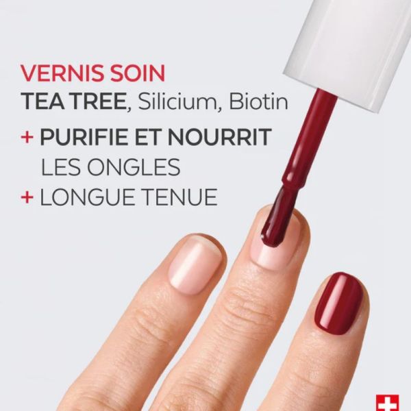 Poderm Color Care vernis à ongles soin Tea Tree Rouge Allure 8ml