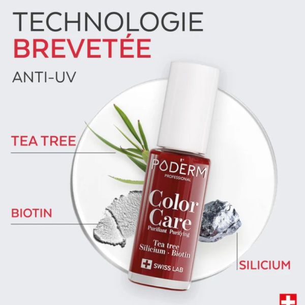 Poderm Color Care vernis à ongles soin Tea Tree Rouge Allure 8ml