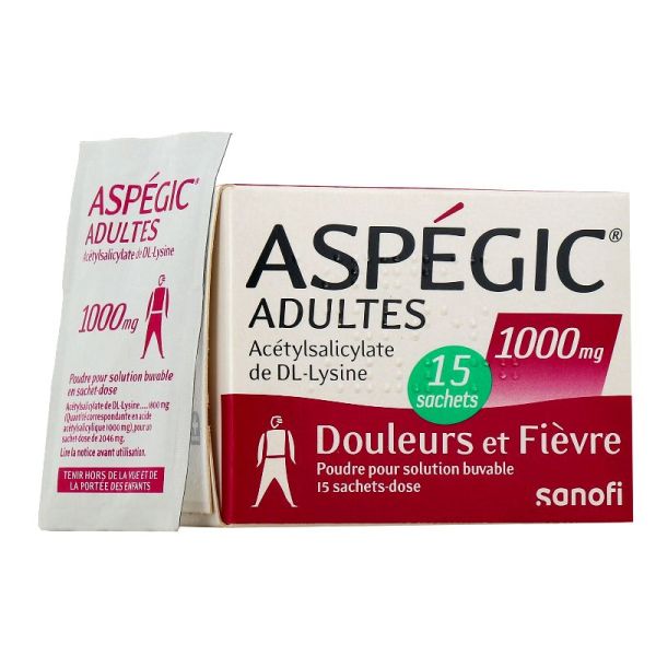 Aspegic 1 000mg adultes 15 sachets