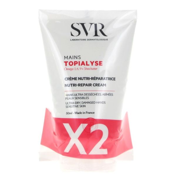 Topialyse Crème Nutri-Réparatrice Mains Lot de 2 x 50 ml