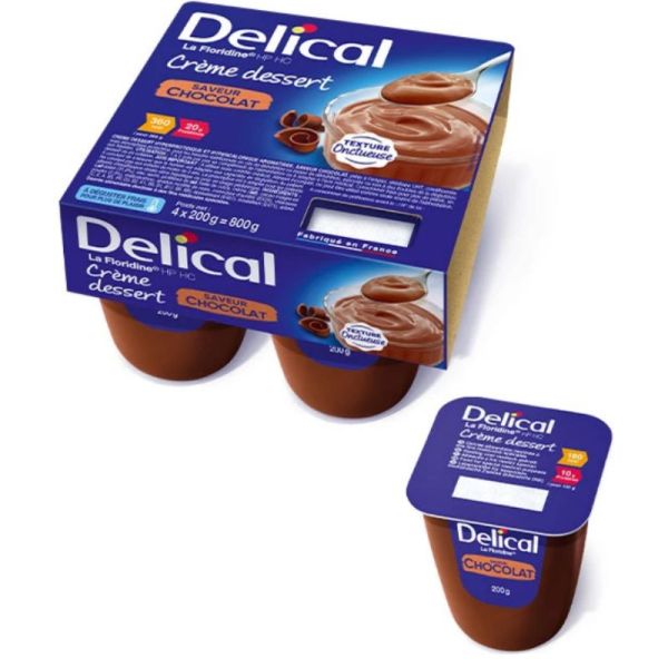 Delical crème dessert HP HC La Floridine saveur chocolat 4x200 ml