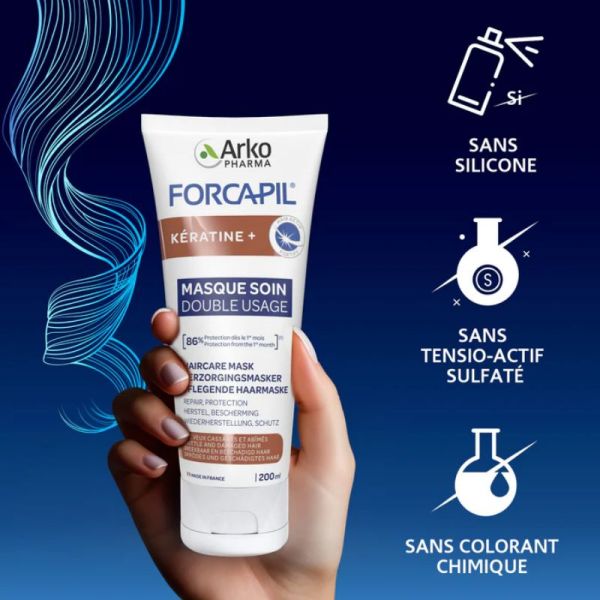 Arkopharma Forcapil Kératine et masque soin double usage 200ml