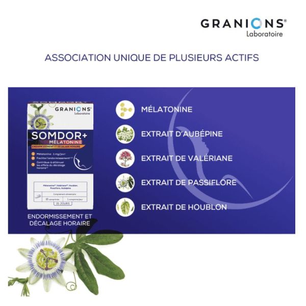 Granions Somdor+ Mélatonine 15 comprimés