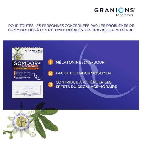 Granions Somdor+ Mélatonine 15 comprimés