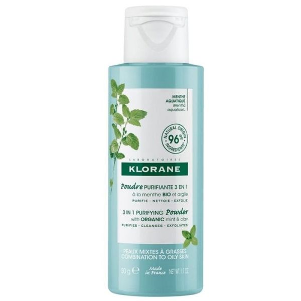 Klorane Menthe aquatique Bio et Argile poudre purifiante 50g