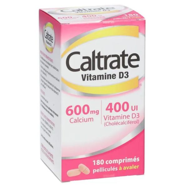 Caltrate vitamine D3 600 mg/400 UI 180 comprimés