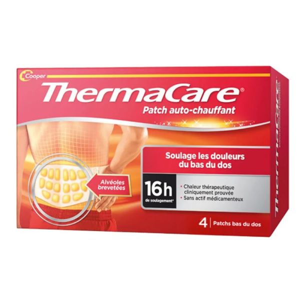 Thermacare patch auto chauffant bas du dos 4 patchs
