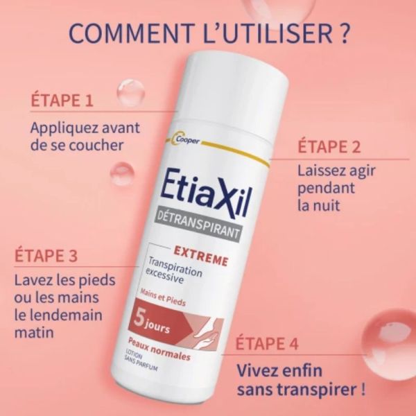 Etiaxil détranspirant extême pieds & mains peaux nomales 100ml
