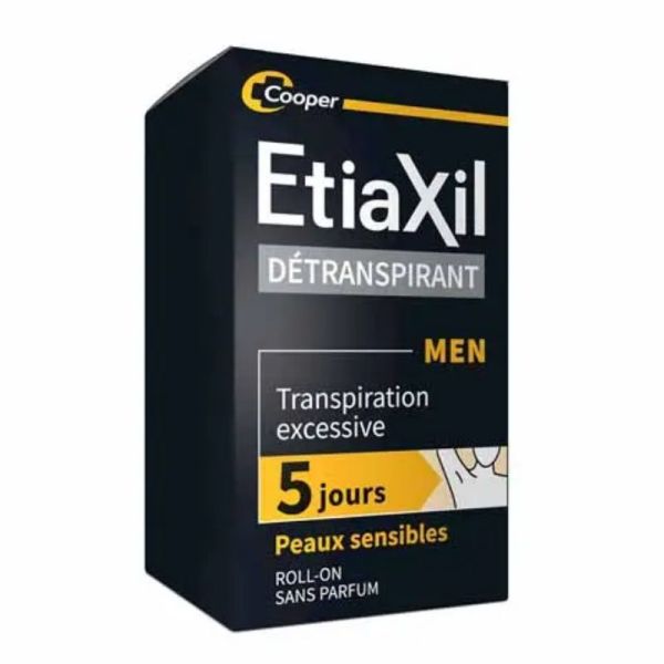 Etiaxil détranspirant déodorant roll-on aisselles homme peaux sensibles 15ml