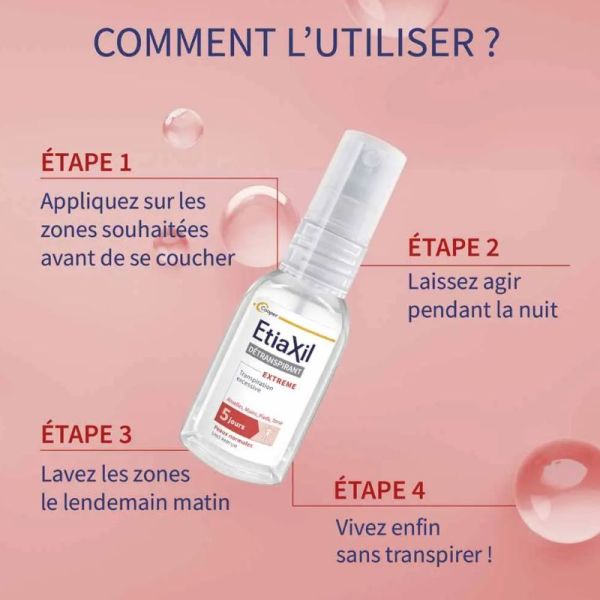 Etiaxil détranspirant extreme peaux ,normales corps spray 30ml
