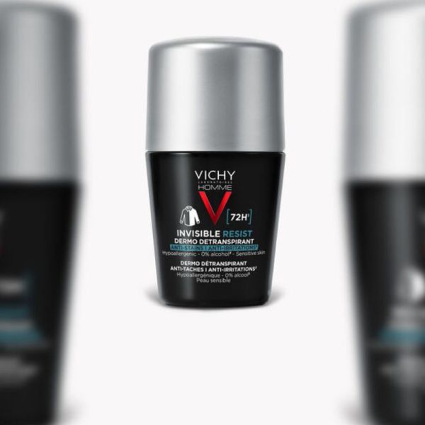 Vichy homme déodorant invisible resist dermo-détranspirant 72h roll-on 50 ml