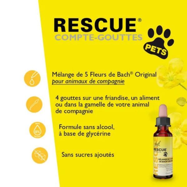 Bach Rescue Pets concentre de sérénité pour animaux de compagnie 10ml