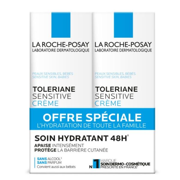 Roche-Posay Toleriane Sensitive crème soin hydratant apaisant 2x40 ml