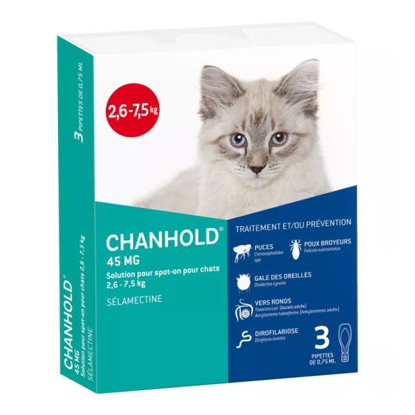 Clément Thékan Chanhold antiparasitaires chats 3 pipettes