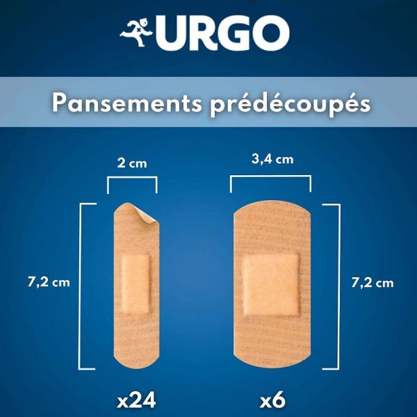 Urgo Extensible 30 pansements pré-découpés 2 formats