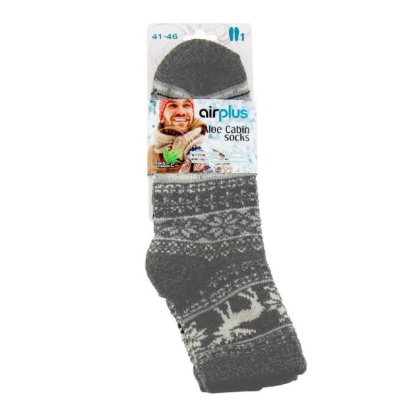AirPlus Aloe Cabin Socks Chaussettes Hydratantes Hommes Men moose Grey 41-46
