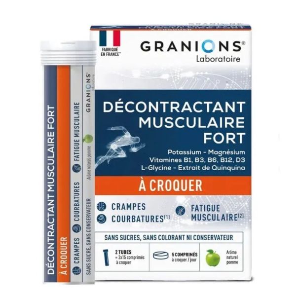 Granions décontractant musculaire fort 30 comprimés à croquer