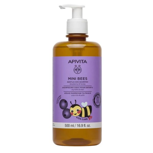 Apivita Mini Bees shampooing doux pour enfant myrtille et miel 500ml