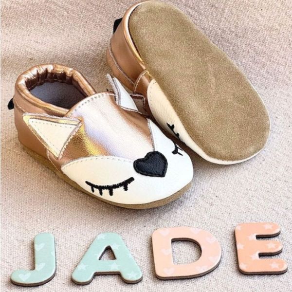 Taz Chaussons bébé en cuir souple brillante Jade la Renarde 0-6 mois