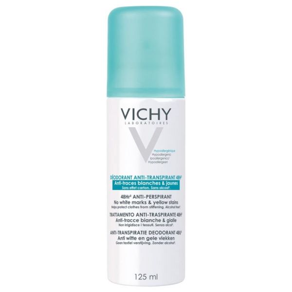 Vichy déodorant anti-transpirant anti-traces aérosol 48h 125 ml