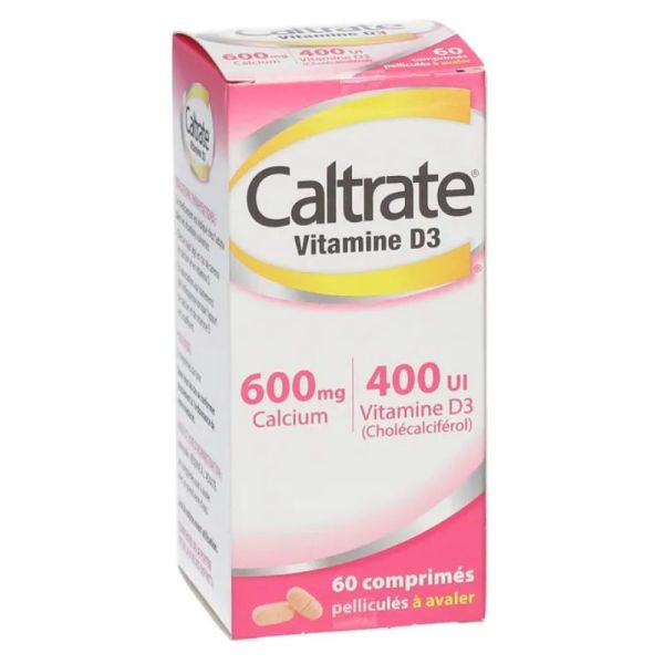 Caltrate vitamine D3 600 mg/400 UI 60 comprimés pelliculés