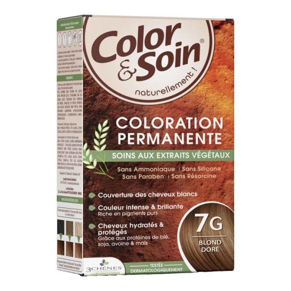 3 Chênes Color & Soin coloration permanente 7GC blond doré cuivré