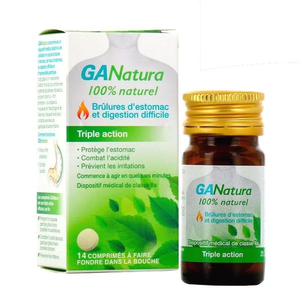 GANatura 100% naturel brûlures d'estomac 14 comprimés