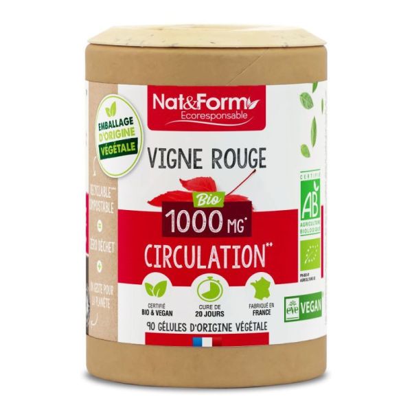 Nat&Form Écoresponsable Vigne Rouge Bio 90 gélules