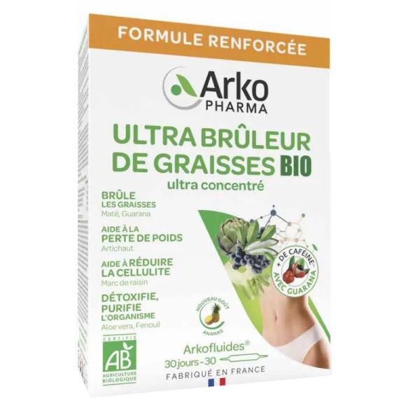 Arkofluides Ultra Brûleur de Graisses Bio 30 Ampoules