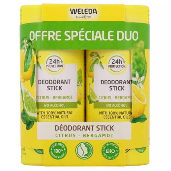 Weleda déodorant roll-on 24h Citrus Lot de 2 x 50 g