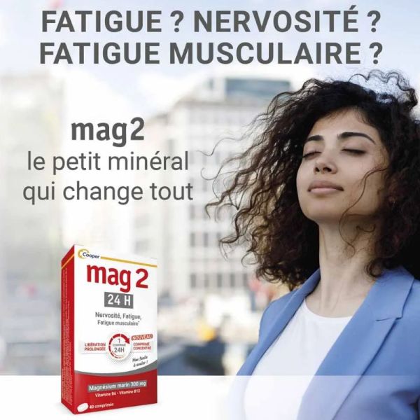 Mag 2 24h Magnésium Marin 2x40 comprimes