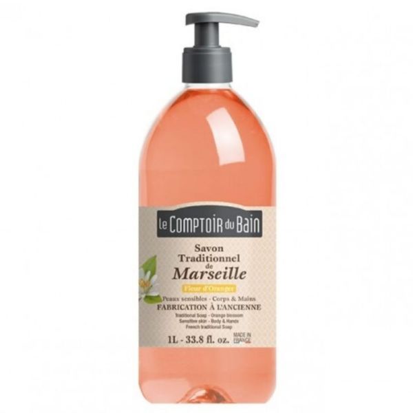 Le Comptoir du Bain savon traditionnel de marseille Fleur d'Oranger 1 litre