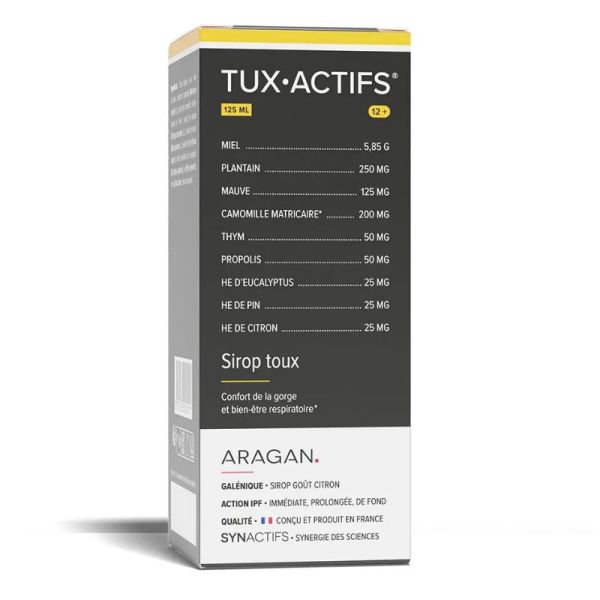 Aragan Synactifs Tux Actifs dès 12 ans Sirop toux 125 ml