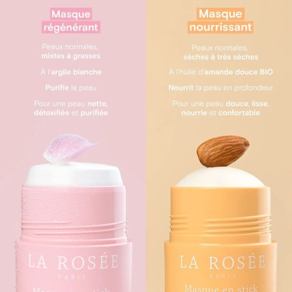 La Rosée masque en stick huile amande bio peau normale 50g