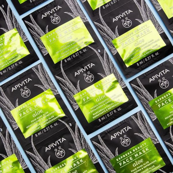 Apivita Express masque beauty visage hydratant et rafraîchissant à l'aloe 2 x 8ml