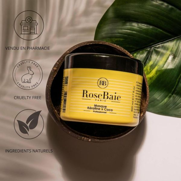 RoseBaie masque Coco & kératine nutrition & hydratation 500ml