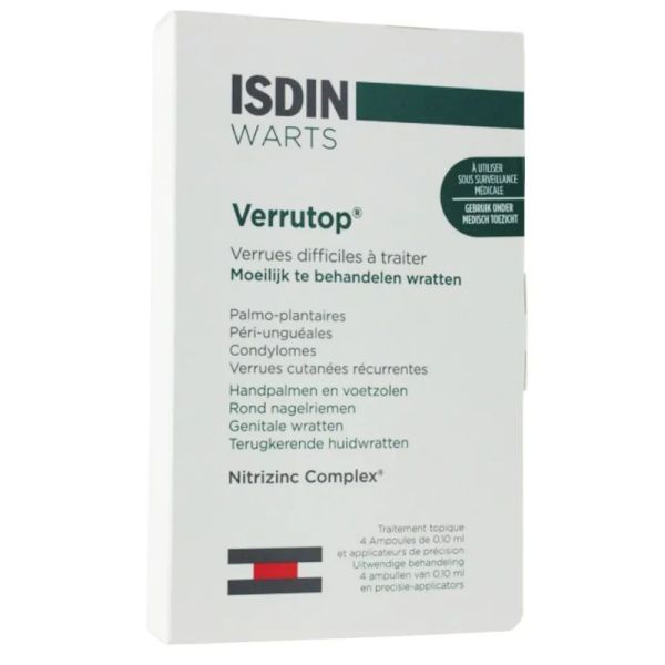 Isdin Verrutop traitement contre les verrues Warts 4x1ml