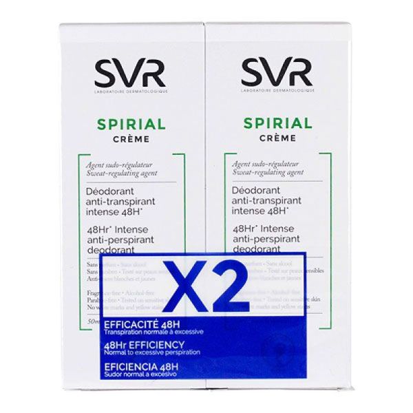 Spirial crème déodorant anti-transpirant 2x50ml