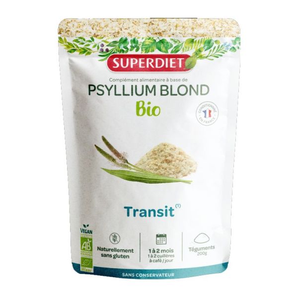 Superdiet psyllium blond transit bio poudre 200g