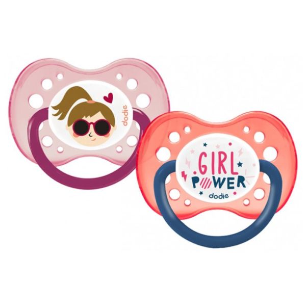 Dodie 2 sucettes anatomiques +18 mois Girly