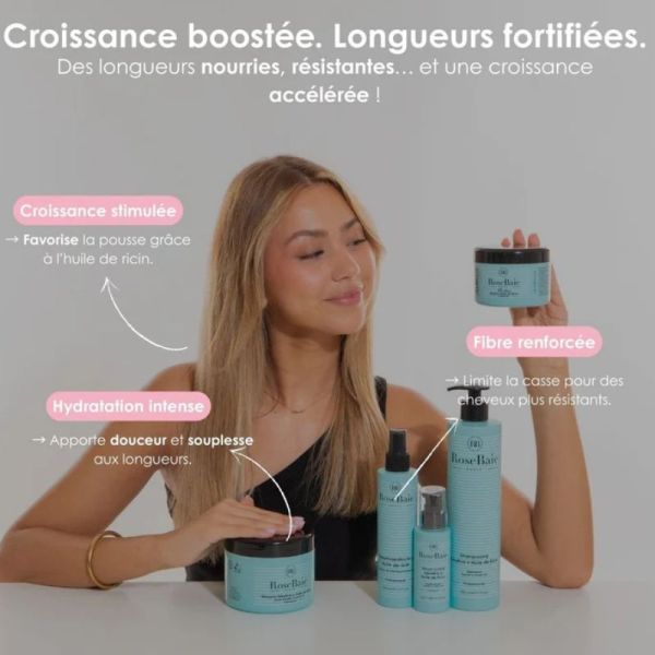 RoseBaie shampoing ricin & kératine pousse & hydratation 500ml