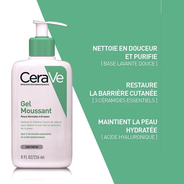 CeraVe gel moussant peaux normales a grasses 473ml