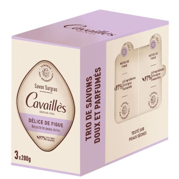 Cavailles surgras pro-régénérant savon délice de figue 3 x2 00g