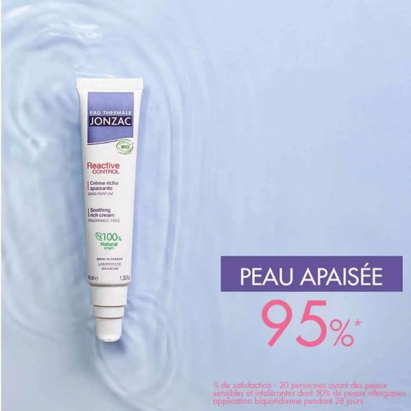 Eau Thermale Jonzac Reactive Control crème riche apaisante sans parfum 40ml