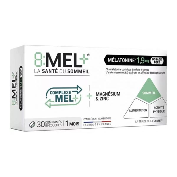 8Mel+ Mélatonine 1,9 mg 30 C+comprimés bi-couches