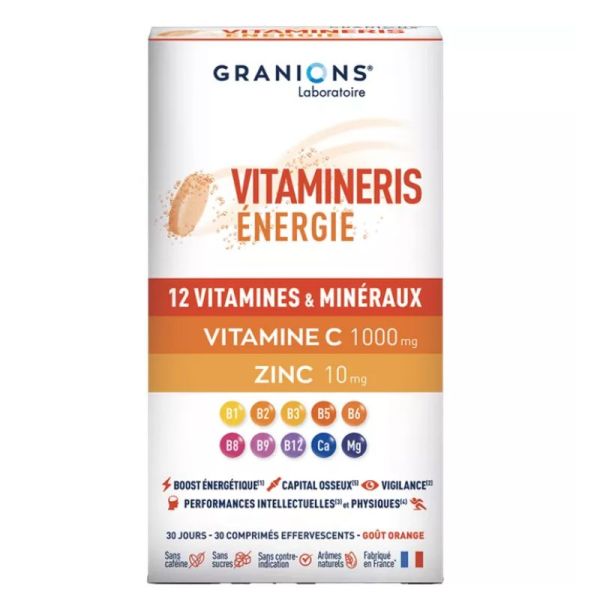 Granions Vitamineris énergie 1000mg 30 comprimés effervescents